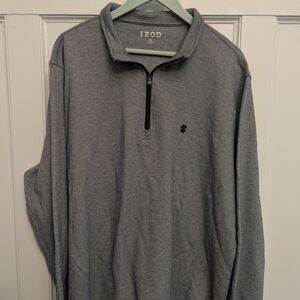 IZOD Heather Gray Quarter-Zip Sweater